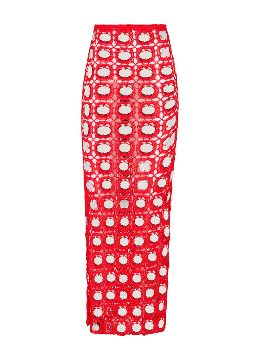 Delfi collective Ayla skirt Red Crochet mirrored Maxi Skirt ibiza Cult Gaia